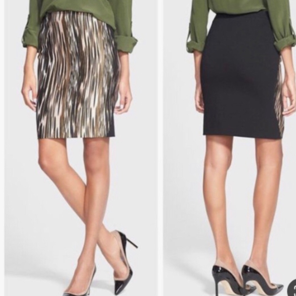 DVF Diane Von Furstenberg Silk / Wool Emma Mikado Pencil Skirt Size 2